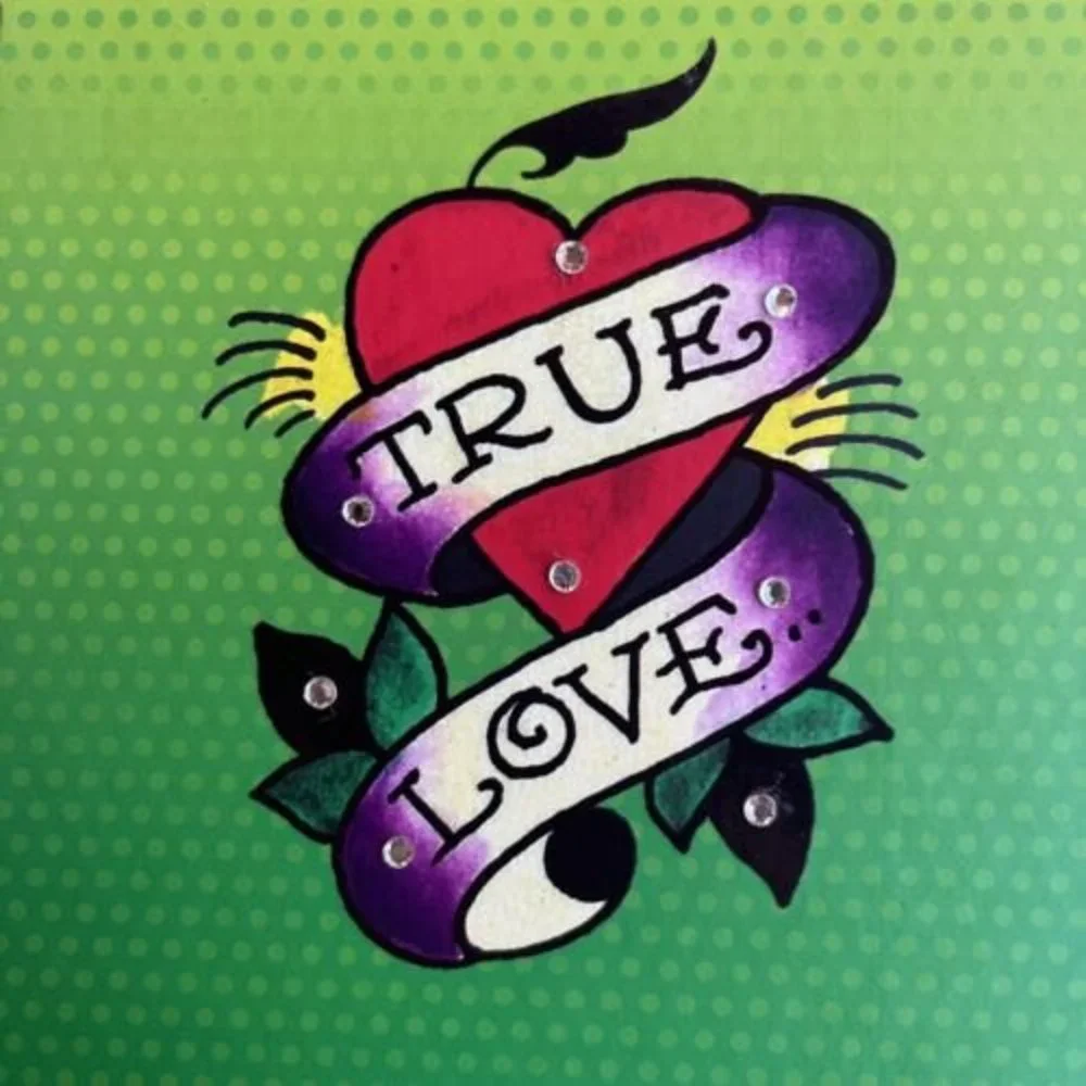 Ed Hardy Green “TRUE LOVE” Stationary Spiral Notebook & Clipboard With PadGr